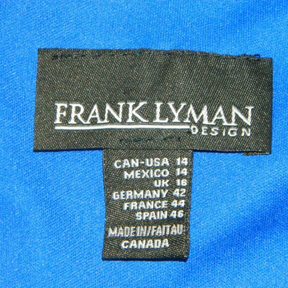 Frank Lyman Royal Blue Studded Rouched Holiday Party Cocktail Sheath Dress Sz14 - Picture 11 of 12